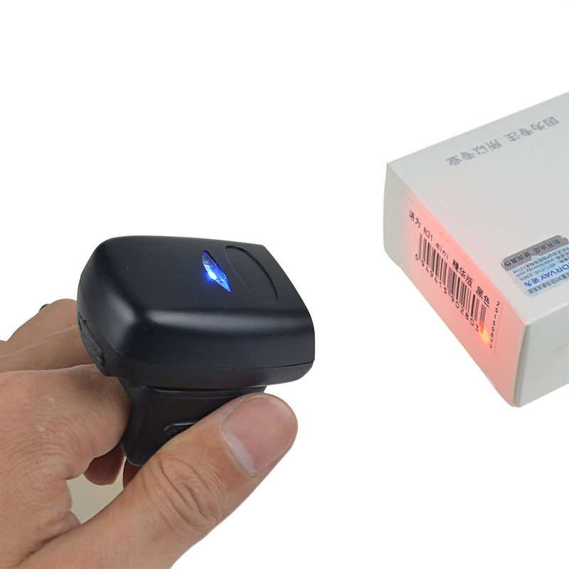 Giyilebilir kablosuz barkod okuyucu 2d bluetooth barkod tarayıcı parmak mini barkod tarayıcı android tablet pc için